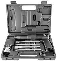 Набор: молоток пневматический с низкой вибрацией 2100 уд/мин., патрон H10, насадки Jonnesway JAH-303HK, 8 предметов